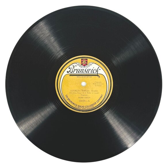 Sigrid Onegin Lucrezia Borgia - Brindisi 10in Shellac 78 RPM Brunswick 15039 VTG - Picture 1 of 4